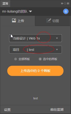 准备上传蓝湖项目